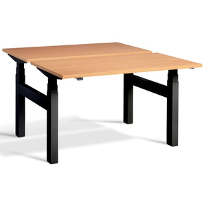 Duo Adjustable Desk beech top black frame