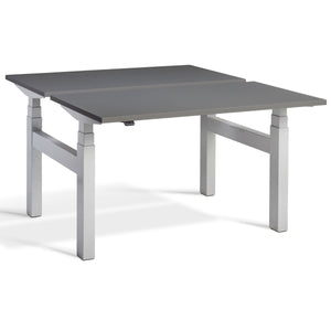 Duo Sit Stand Desk Graphite Top Silver Frame