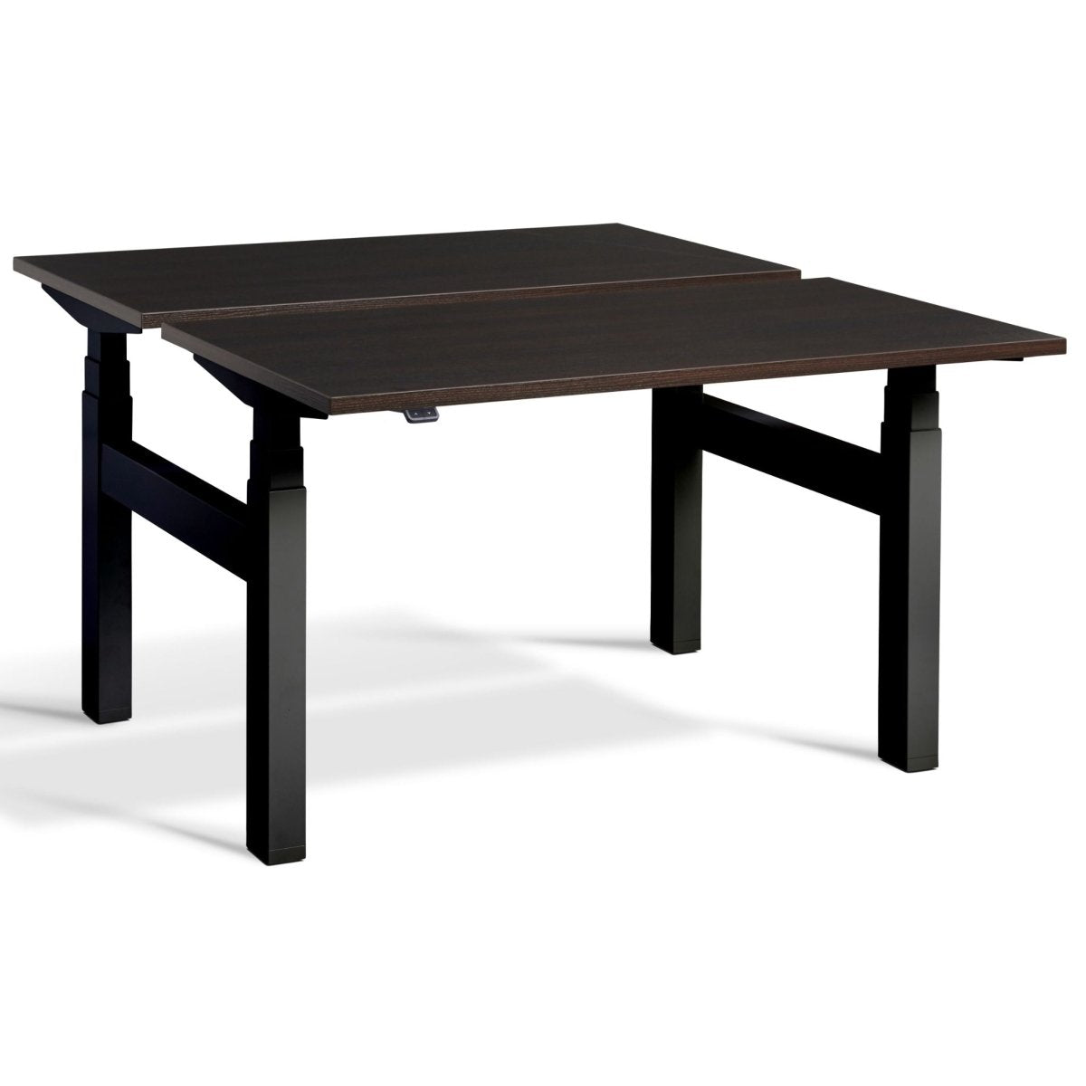 Duo Sit Stand Desk Wenge Top Black Frame