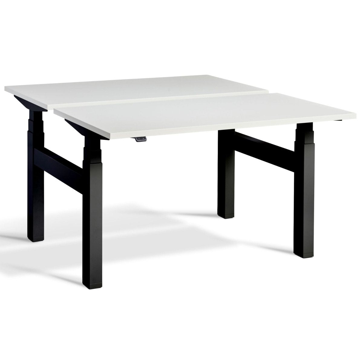 Duo Sit Stand Desk White Top Black Frame