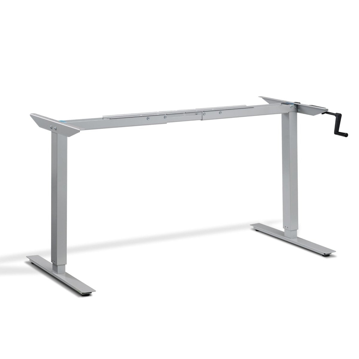 Hand crank standing desk frame - Helix - Silver Colour - Studio Image