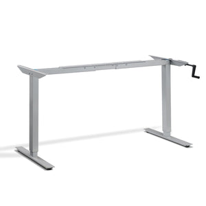 Hand crank standing desk frame - Helix - Silver Colour - Studio Image