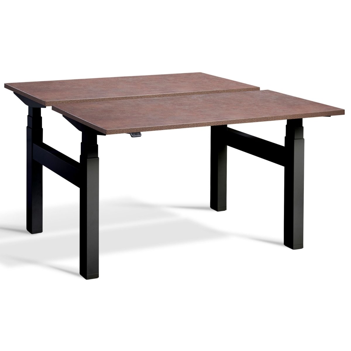 Lavoro Dual Standing Desk Ferro Bronze Top Black Frame