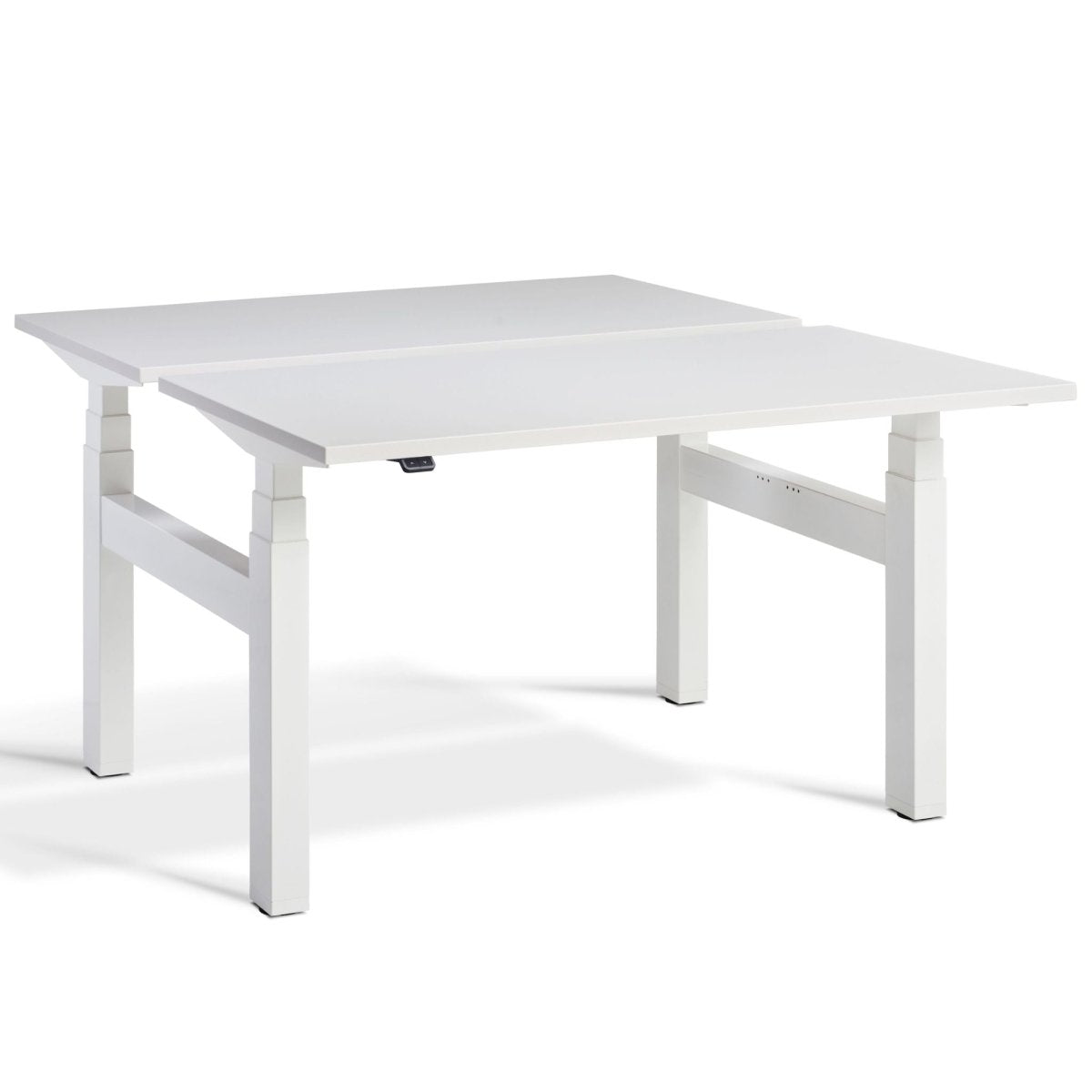 Lavoro Dual Standing Desk Grey Top White Frame