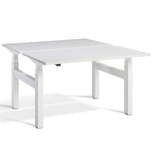 Lavoro Dual Standing Desk Grey Top White Frame