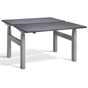 Lavoro Duo Standing Desk Anthracite Sherman Oak Top Silver Frame