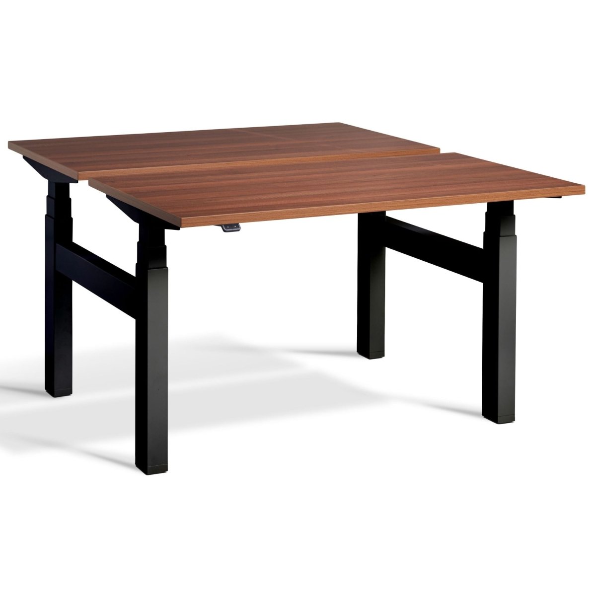 Lavoro Duo Standing Desk Natural Dijon Walnut Top Black Frame