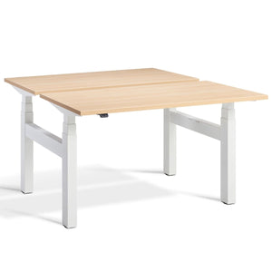 Lavoro Duo Standing Desk Oak Top White Frame