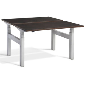 Lavoro Duo Standing Desk Wenge Top Silver Frame