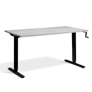 Manual Crank Standing Desk Frame - Helix Desk - Black Colour with Custom Desk Top