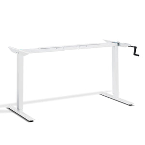 Manual sit stand desk frame - Helix - White Colour - Studio Image