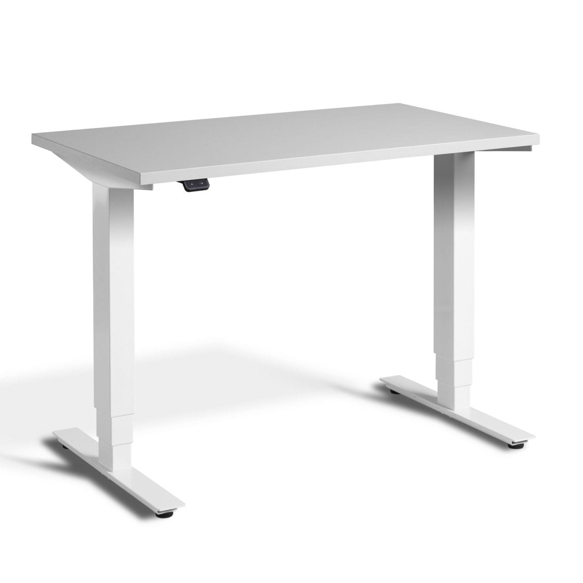 Pacto 100 cm standing desk with grey top and white frame