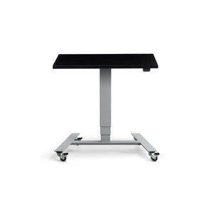 Single leg sit stand desk frame - With Sample Black Desk Top