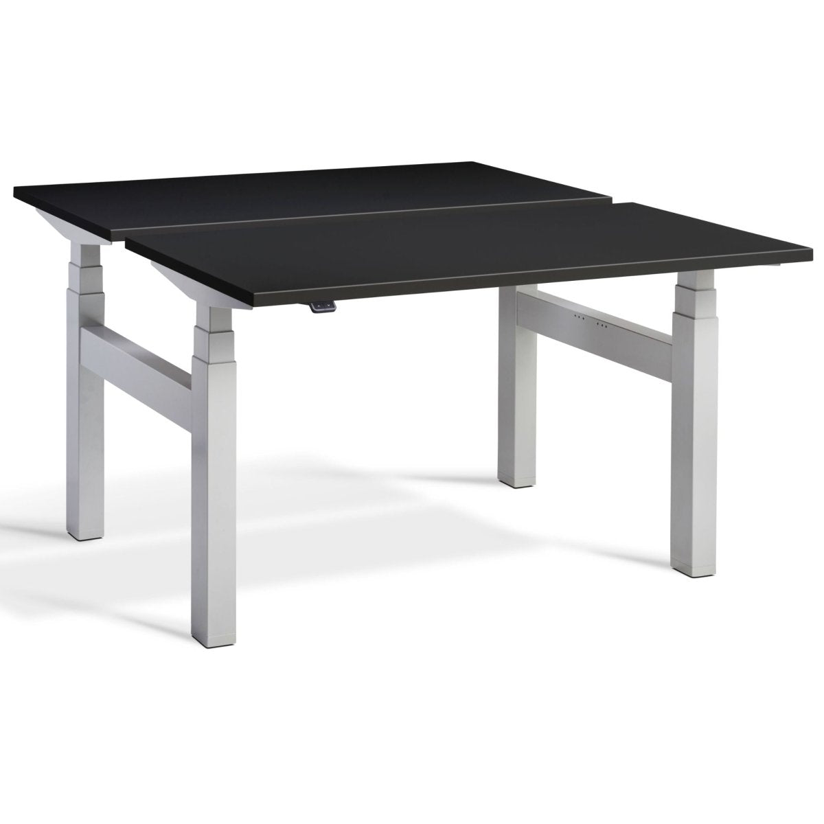 Dual Standing Desk Black Silver Frame
