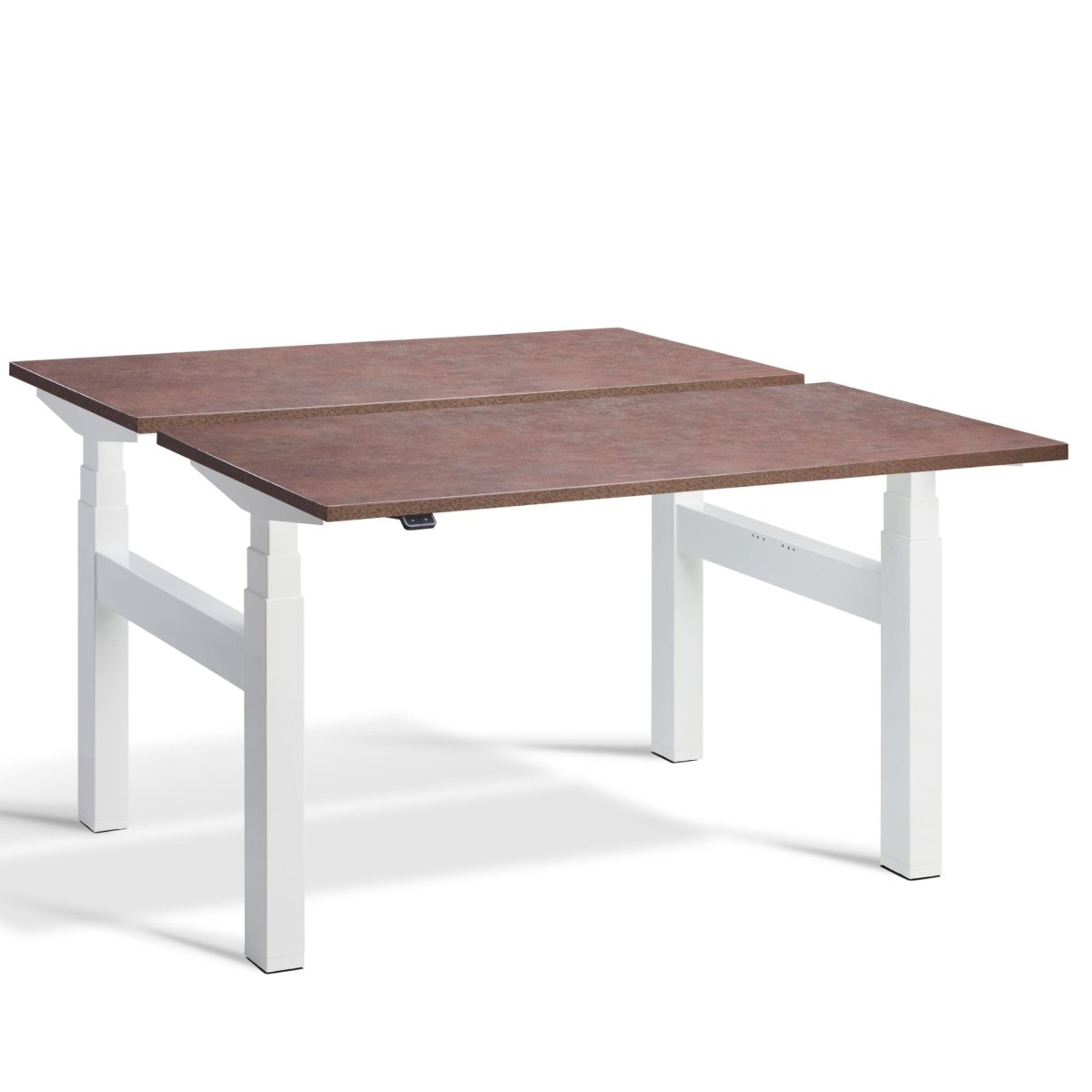 Dual Standing Desk Ferro Bronze White Frame