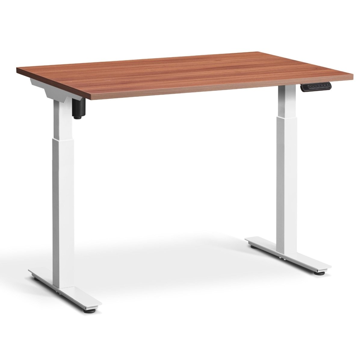 electric adjustable desk - the Rise1 in Natural Dijon Walnut with White Frame