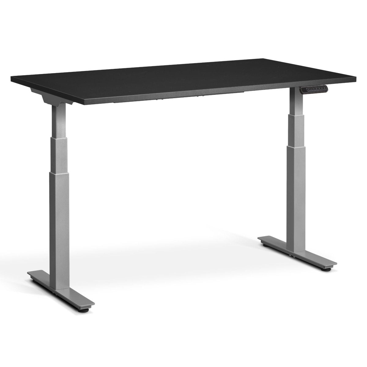 dual moor standing desk - the Rise2 in Black with Silver Frame