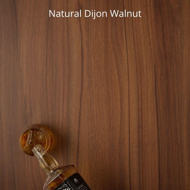 Walnut desk top sample close up view