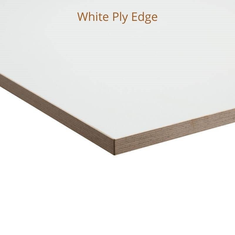 white ply edge desk top sample