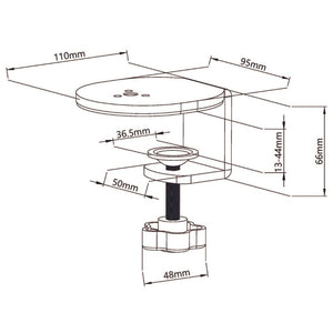 Metalicon Kardo Dual Monitor Arm Clamp Dimensions