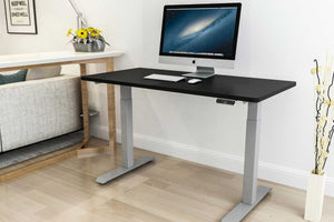 Kinetik1 motorized desk legs used to build a desk in a home environment