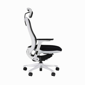 Koplus Symbian executive office chair in white with white base side view