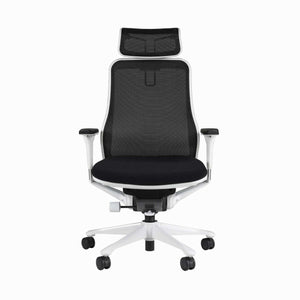 Koplus Symbian executive office chair in white with white base front view