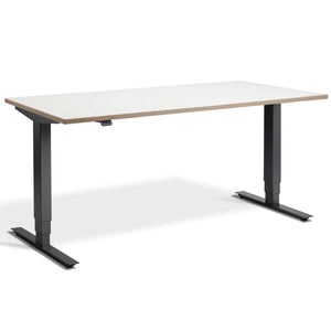 Masta Electrically Height Adjustable Desk - Anthracite Frame White Ply Edge Top - Anthracite Frame White Top