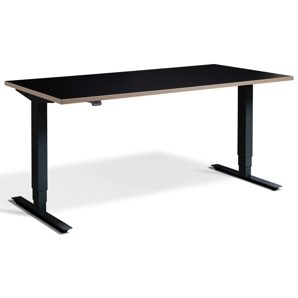 Masta Electrically Height Adjustable Desk - Black Frame Black Ply Edge Top