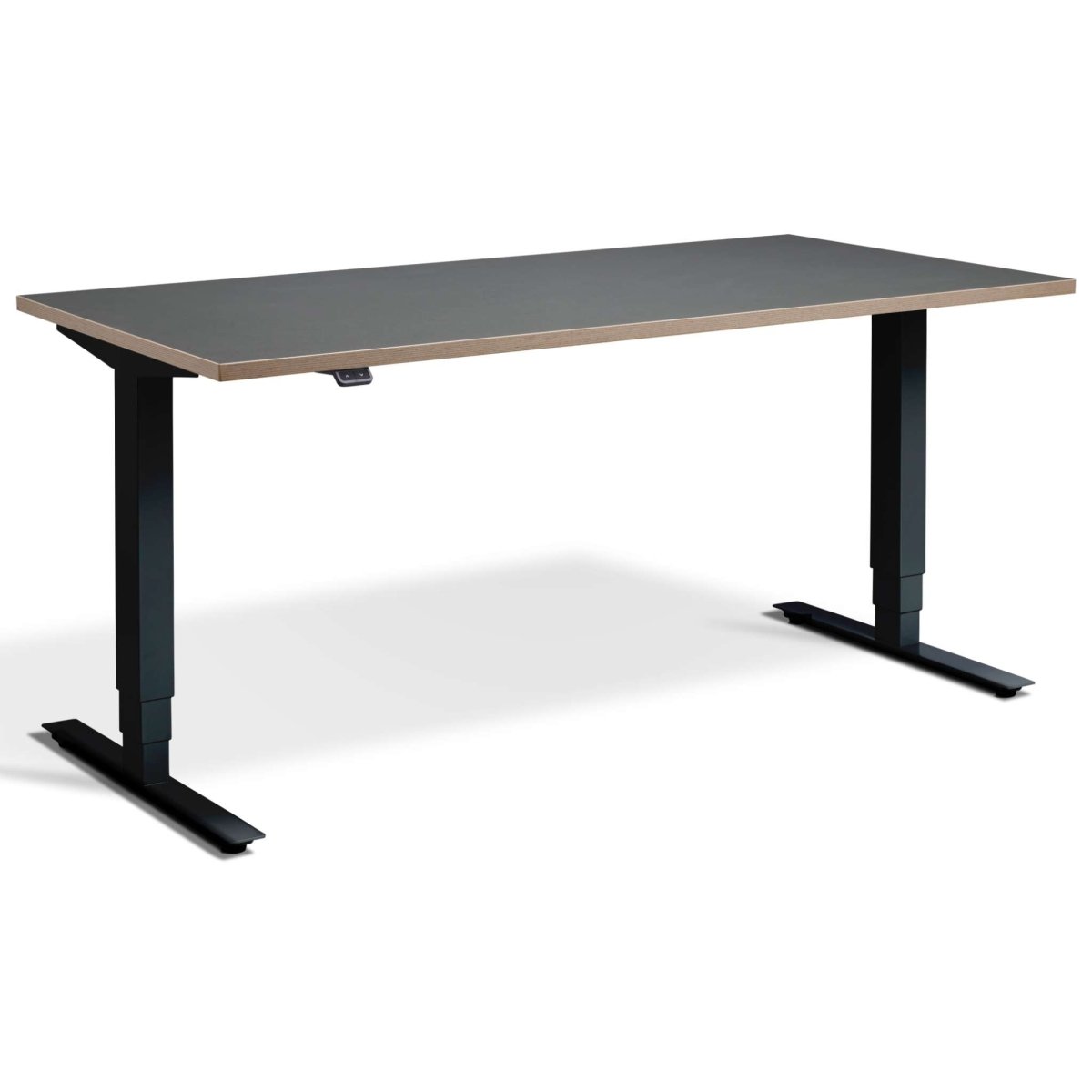 Masta Electrically Height Adjustable Desk - Black Frame Graphite Ply Edge Top