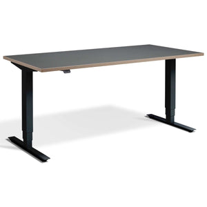Masta Electrically Height Adjustable Desk - Black Frame Graphite Ply Edge Top