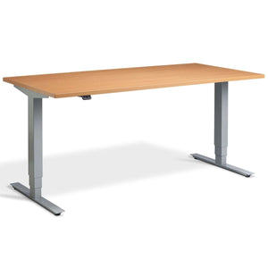 Masta Electrically Height Adjustable Desk - Silver Frame Beech Top