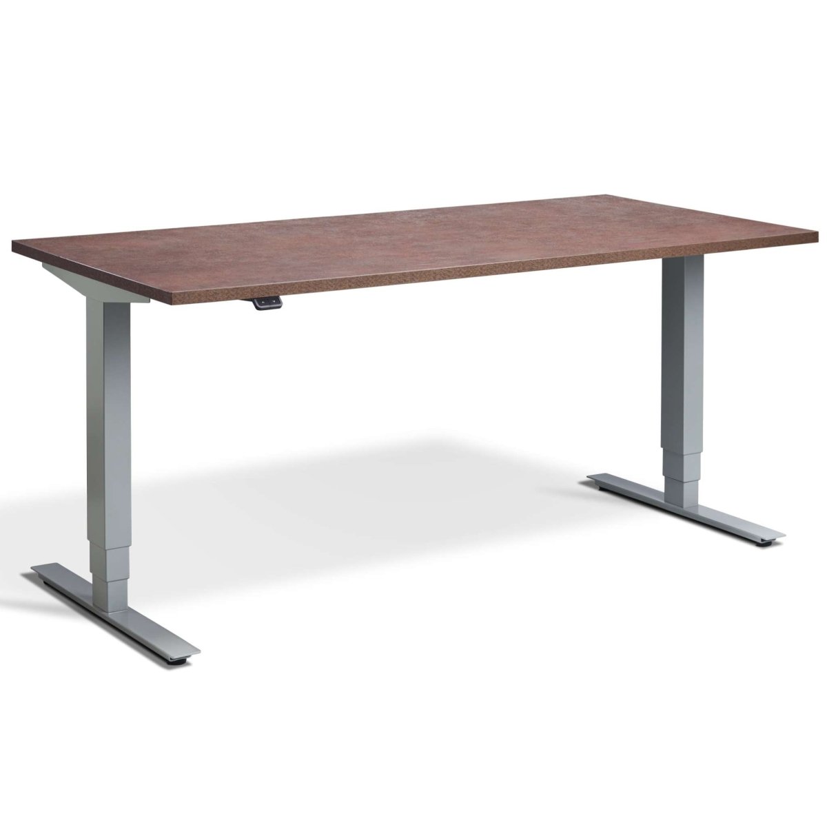 Masta Electrically Height Adjustable Desk - Silver Frame Ferro Bronze Top