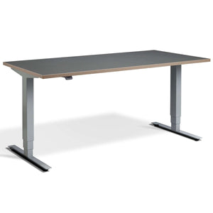 Masta Electrically Height Adjustable Desk - Silver Frame Graphite Ply Edge Top