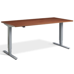 Masta Electrically Height Adjustable Desk - Silver Frame Natural Dijon Walnut Top