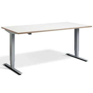 Masta Electrically Height Adjustable Desk - Silver Frame White Ply Edge Top 