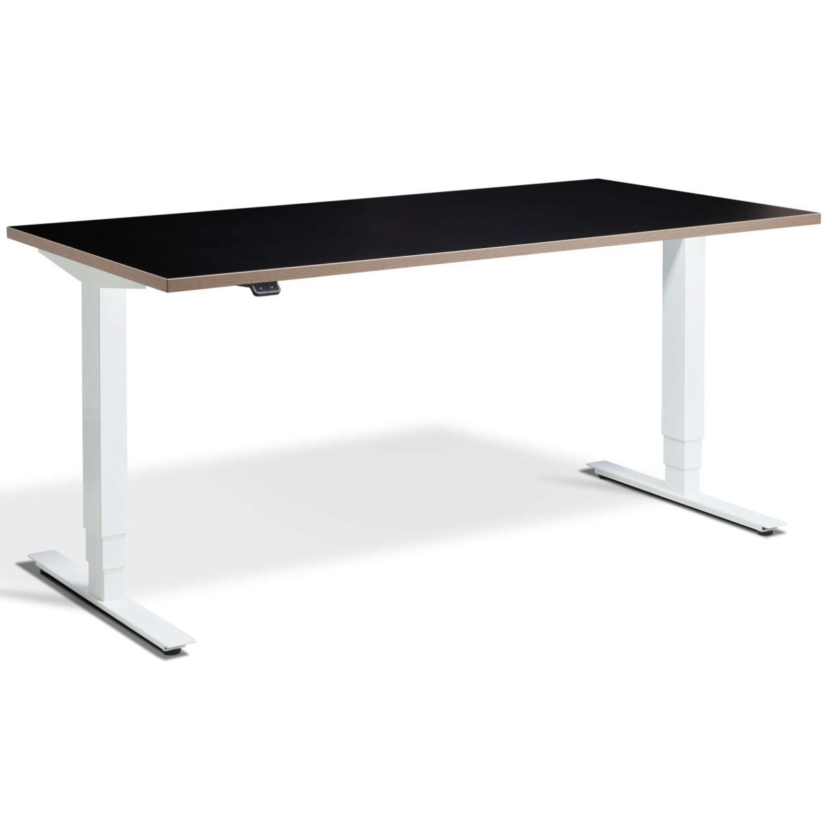 Masta Electrically Height Adjustable Desk - White Frame Black Ply Edge Top
