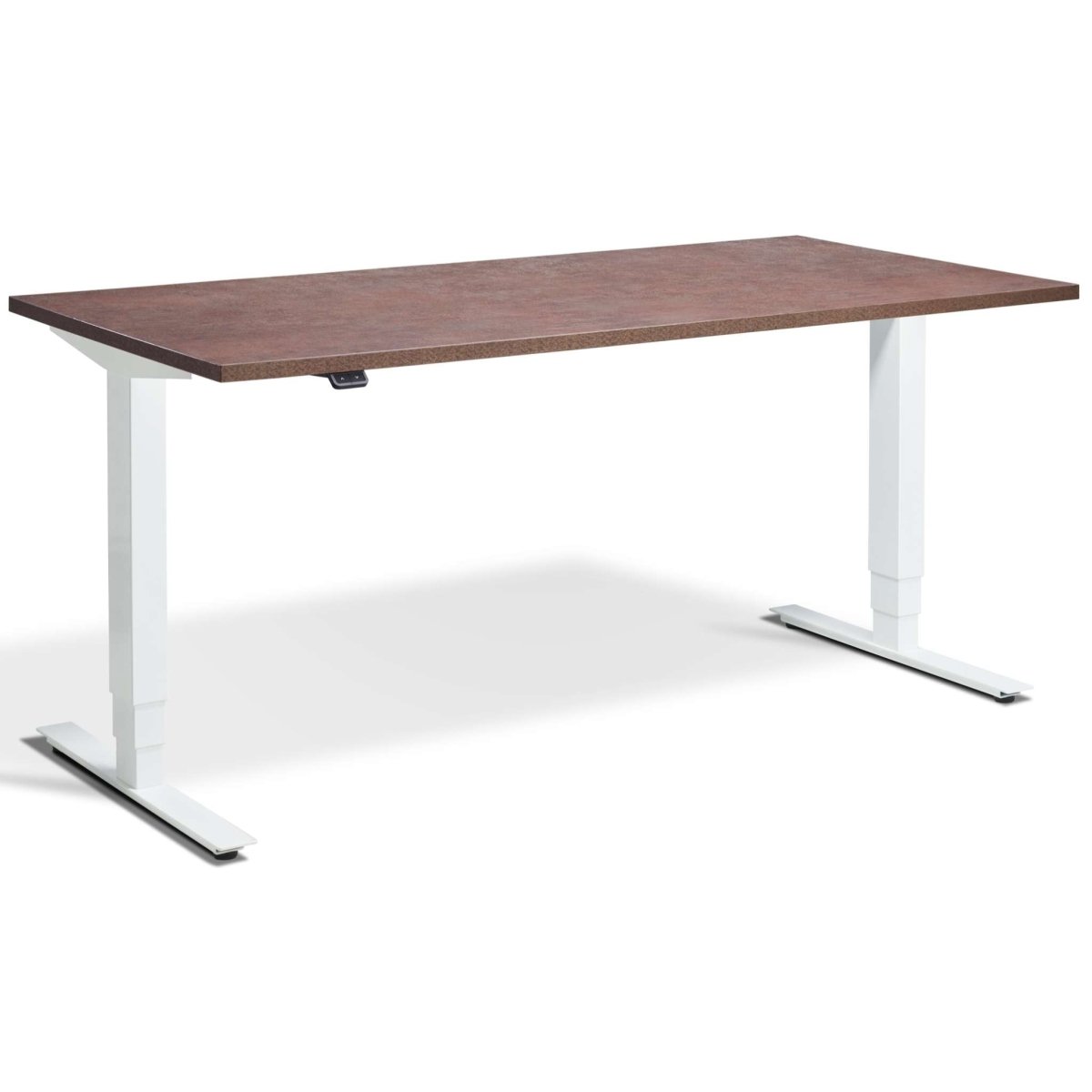 Masta Electrically Height Adjustable Desk - White Frame Ferro Bronze Top