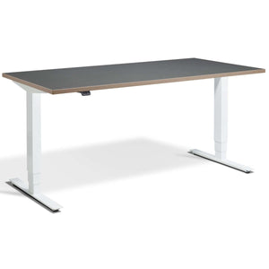 Masta Electrically Height Adjustable Desk - White Frame Graphite Ply Edge Top