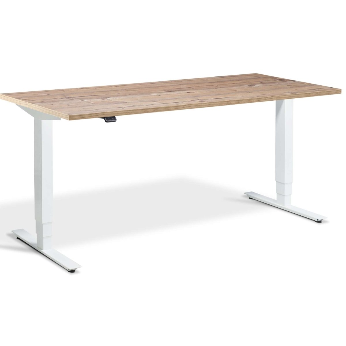 Masta Electrically Height Adjustable Desk - White Frame Timber Top