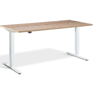 Masta Electrically Height Adjustable Desk - White Frame Timber Top