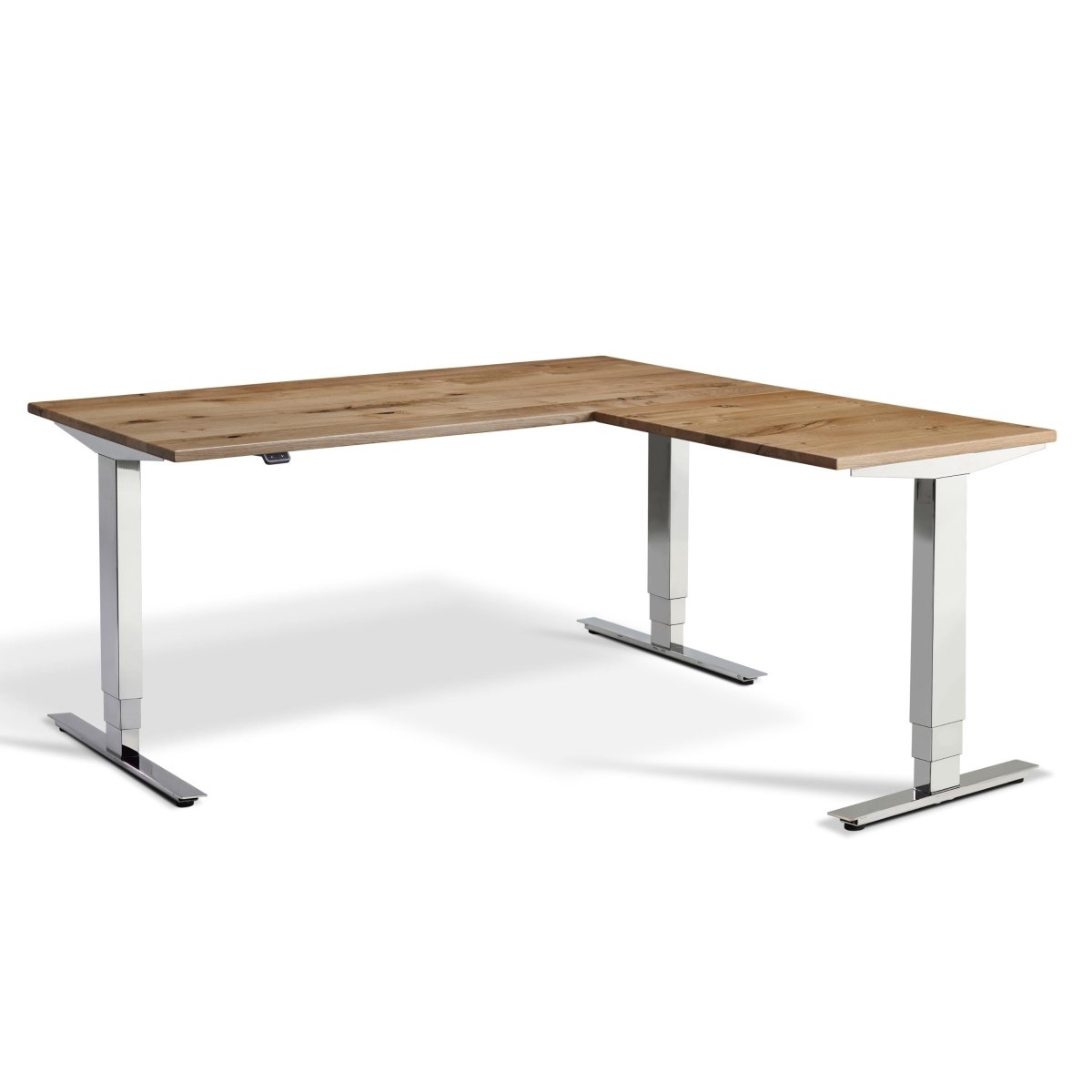 Oak Standing Desk - Corner Height Adjustable Sit Stand Desk - The Kroma