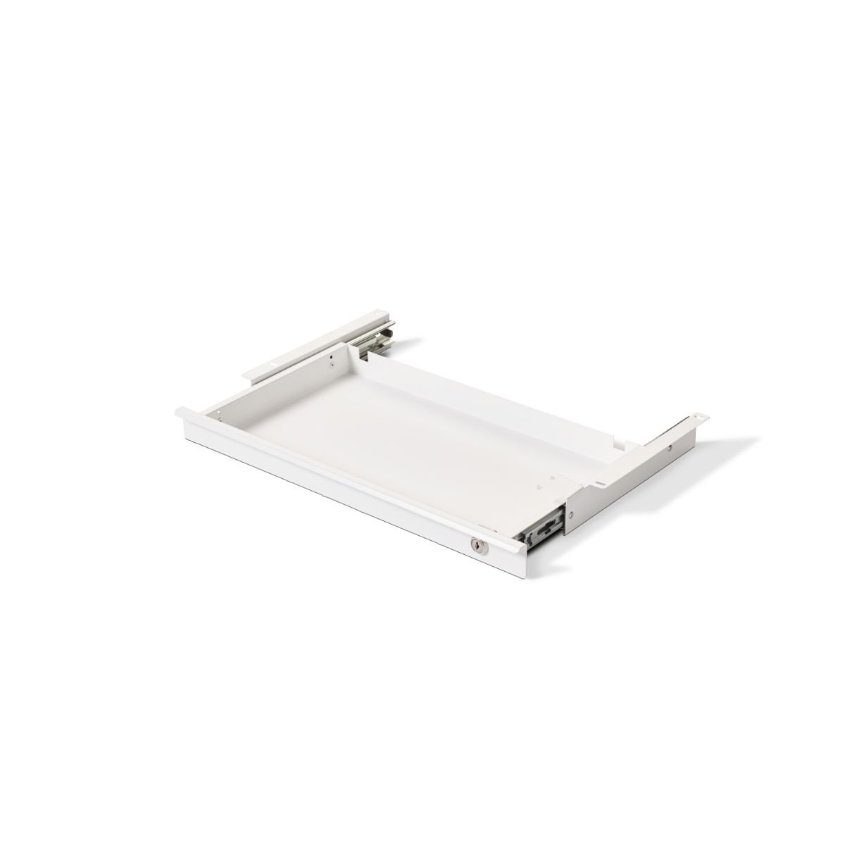 Secure Lockable Under Desk Drawer for Sit Stand Desk Medium White