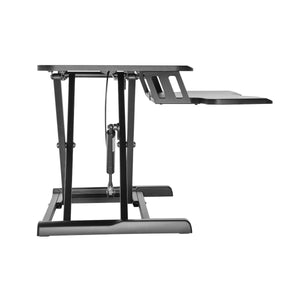 Sit Stand Desk Converter Side View Black