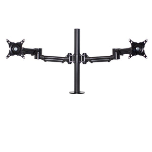 dual screen monitor arm in black front view